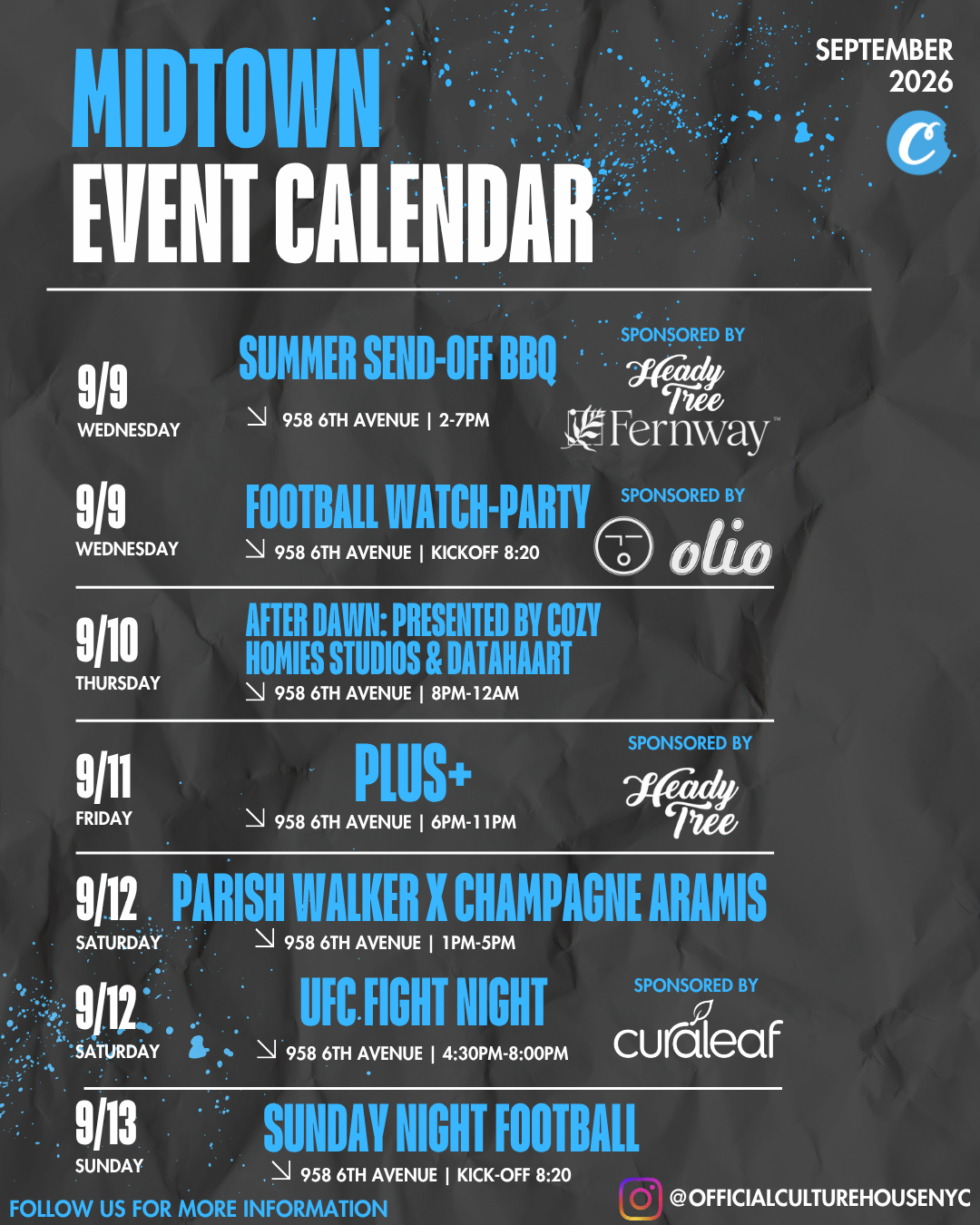 September Events in Midtown NYC | Culture House